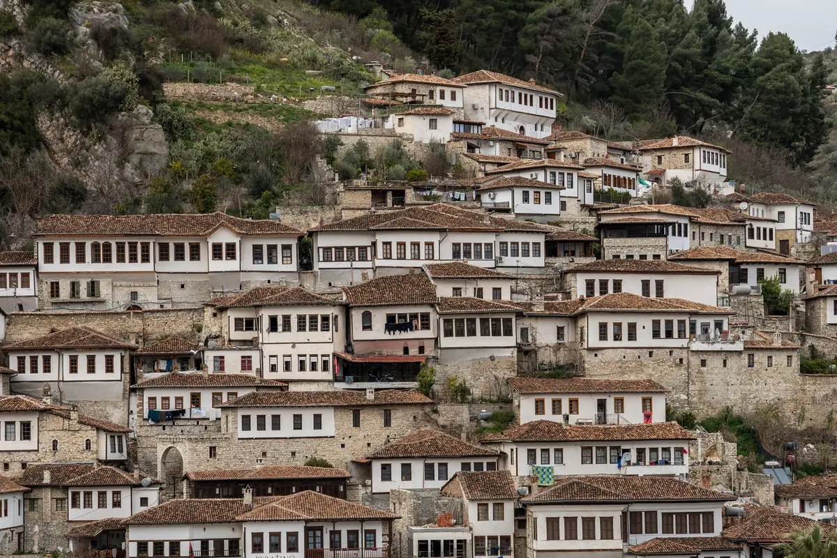 The white Ottoman houses of Berat in Albania