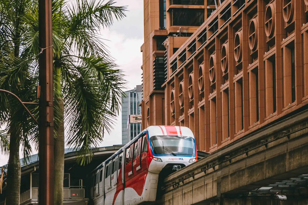 The Kuala Lumpur monorail passing over a street