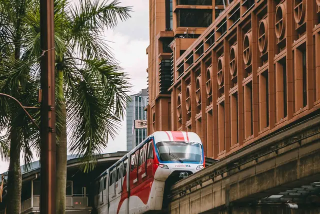 The Kuala Lumpur monorail passing over a street