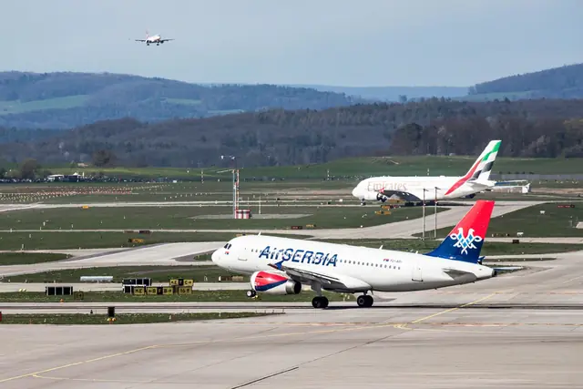 Air Serbia aircraft at an airport