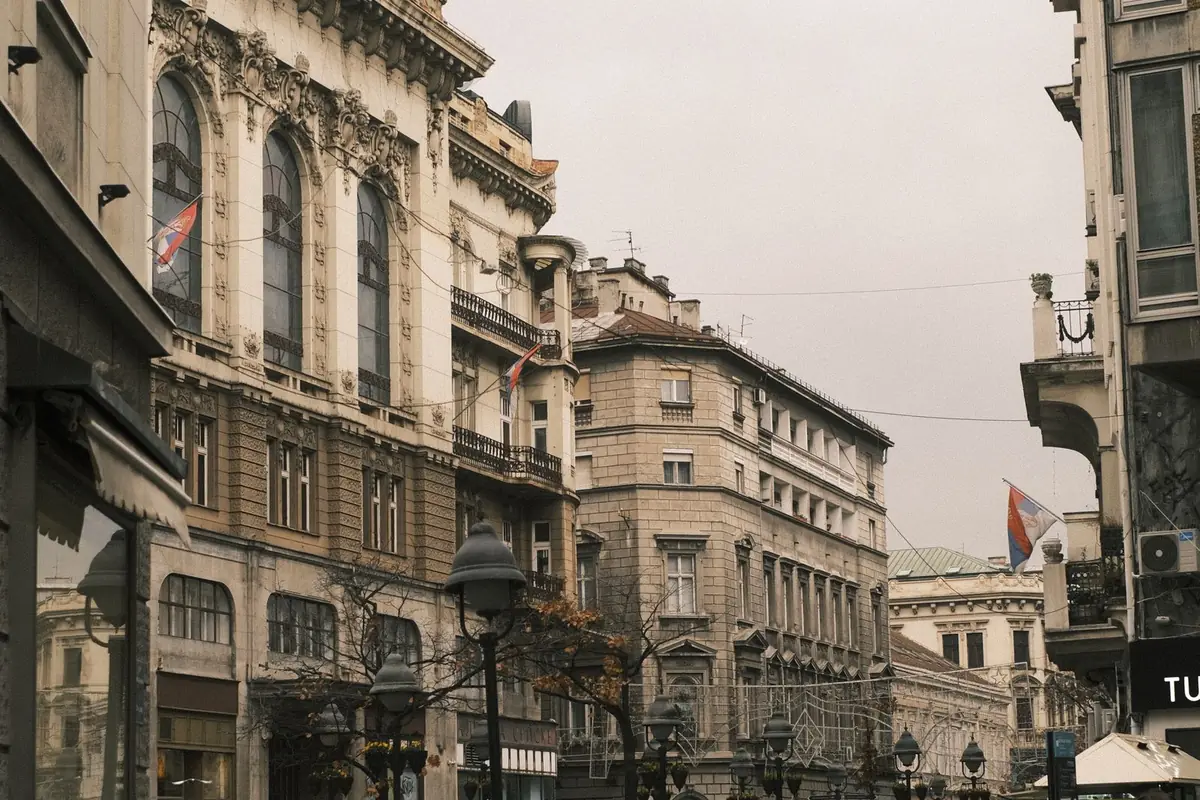 A busy pedestrian street in central Belgrade