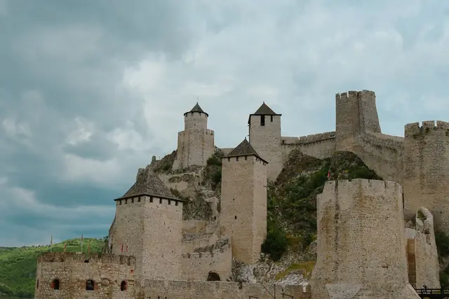 The medieval Golubac Fortress on the Danube